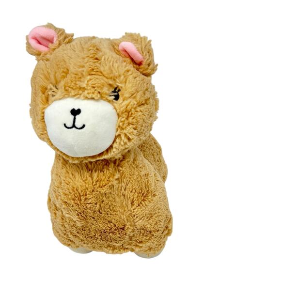 Lambs And Ivy Alpaca Taupe Faux Fur Plush Stuffed Animal Toy Soft And Cuddly - Picture 1 of 10